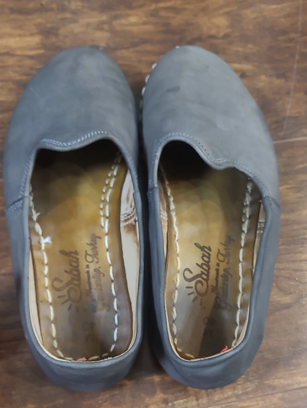 Sabah  Handmsde Men's Slip-On Loafers in Gray Size 40/ 7.5